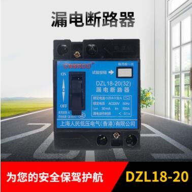 上海人民DZL18-20A DZ18L-32A家用漏電保護開關 漏保開關斷路器